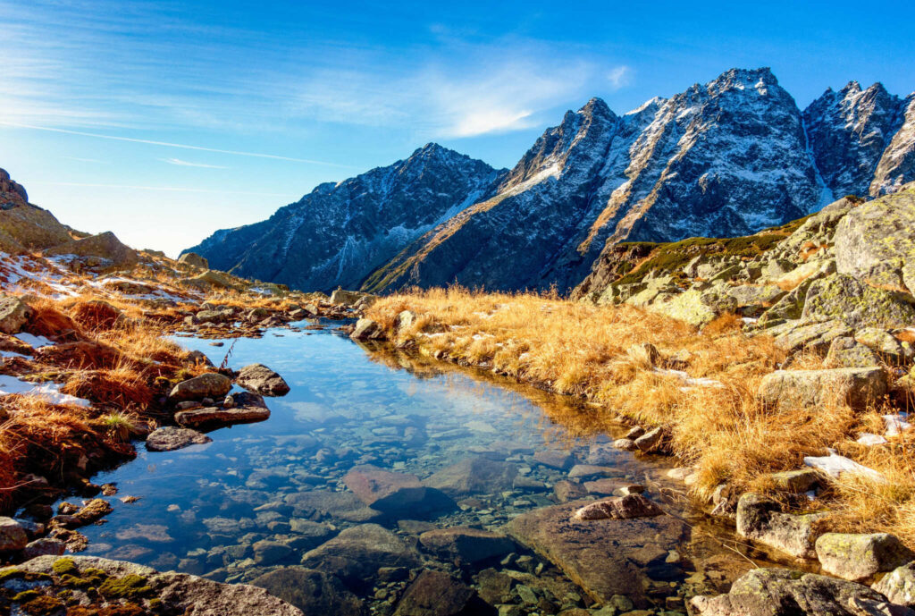Horská scenéria regiónu Vysoké Tatry