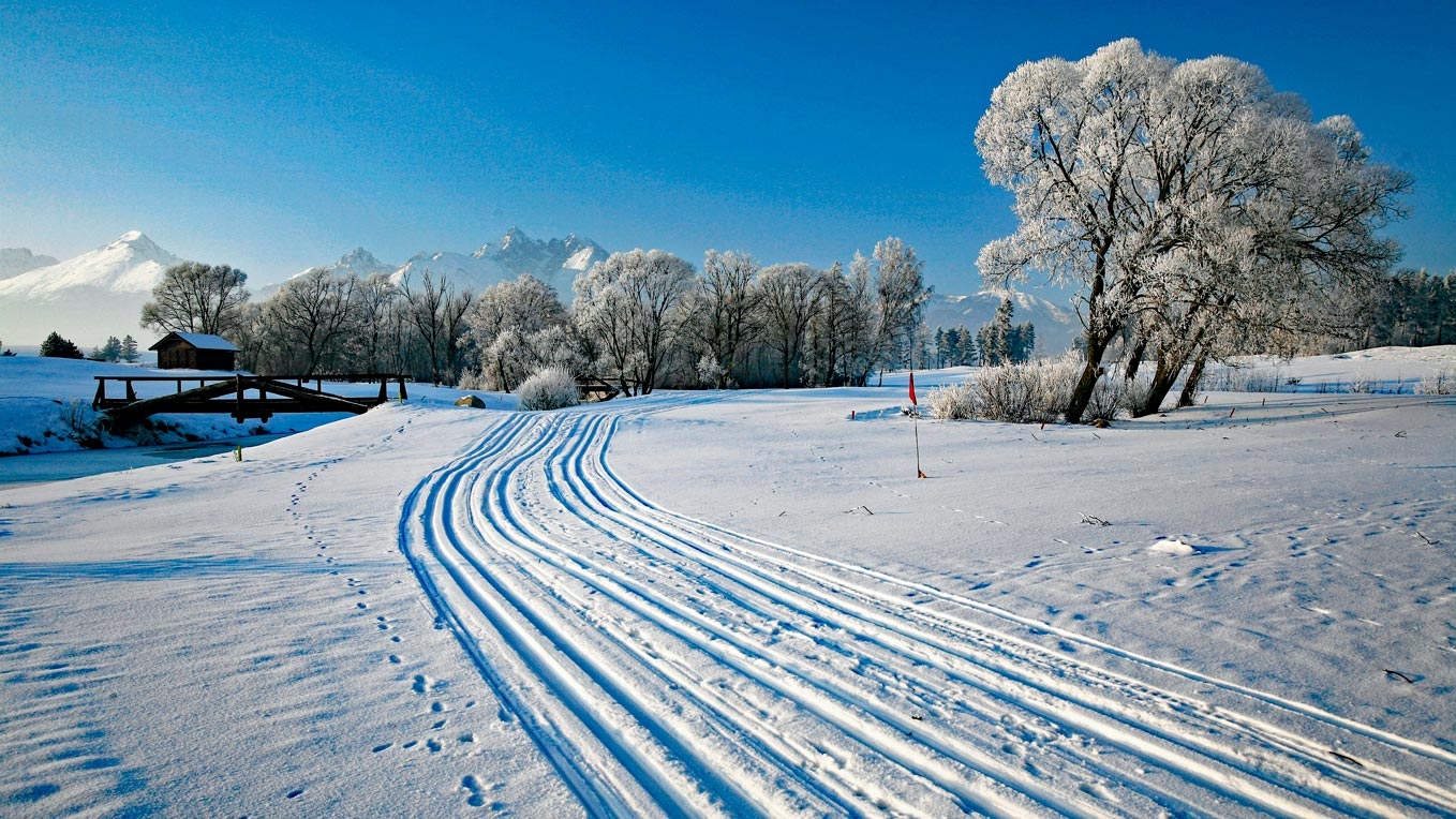 Zimné bežkovanie na golfovom ihrisku