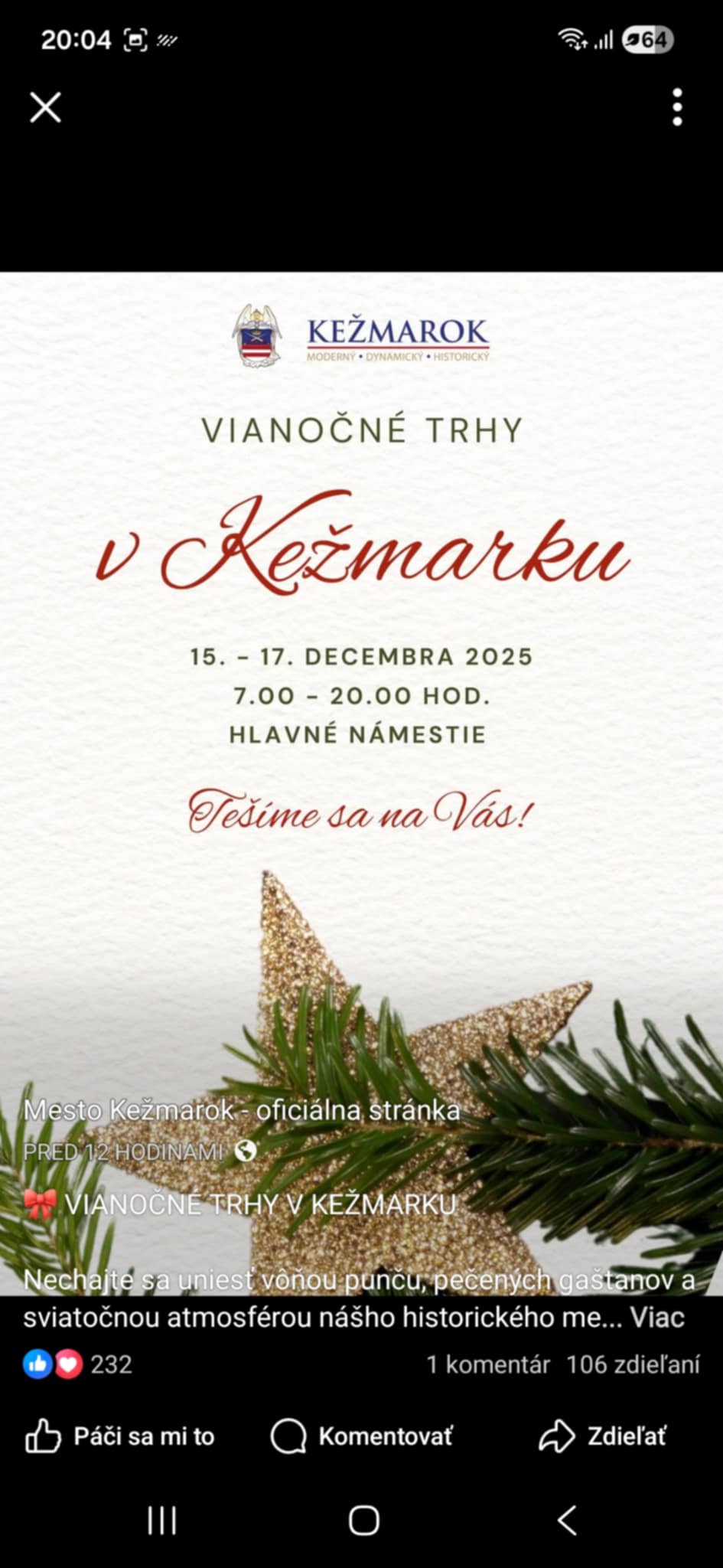 Vianočné trhy Kežmarok