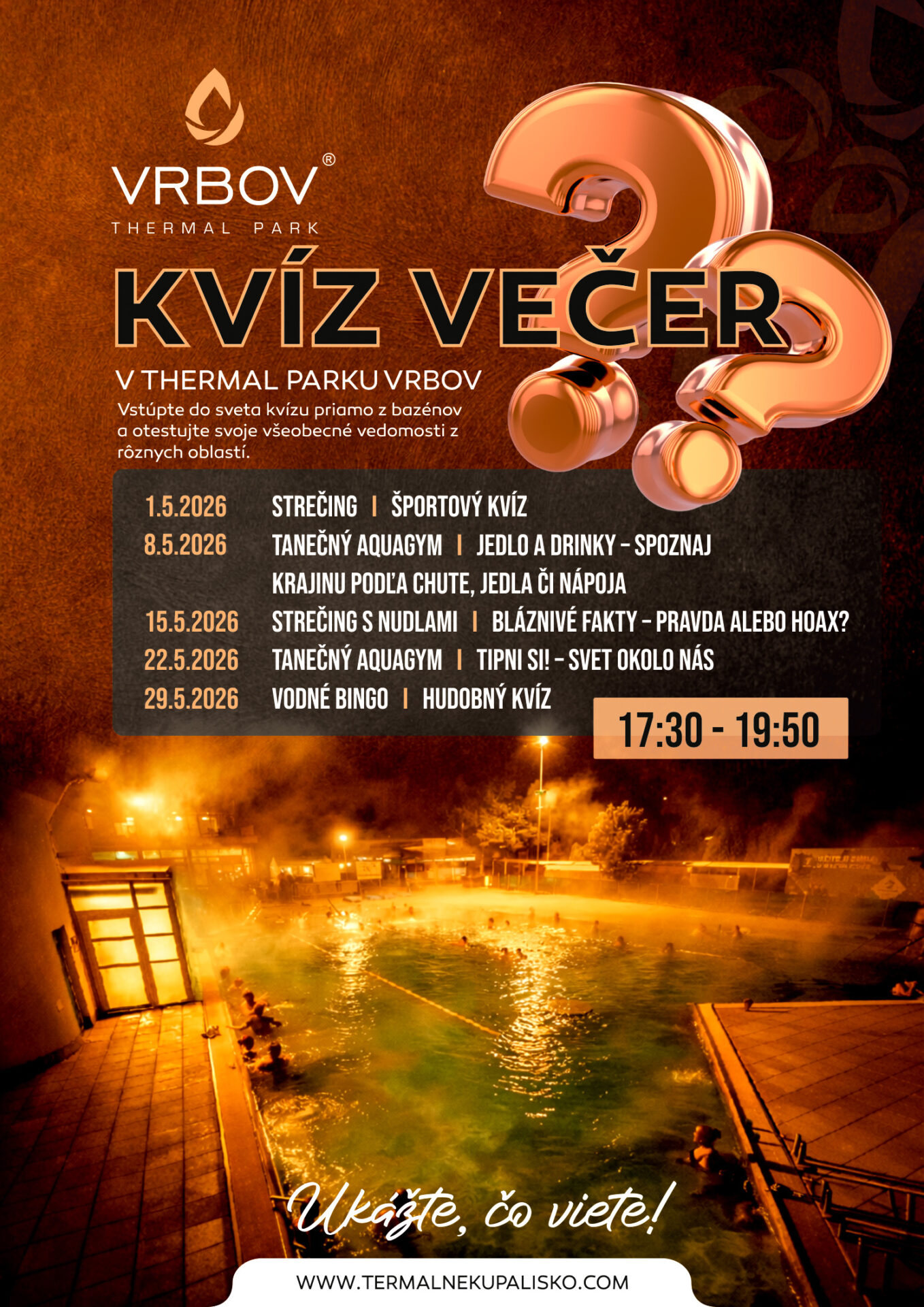 Májové kvízové večery v Thermal Parku Vrbov