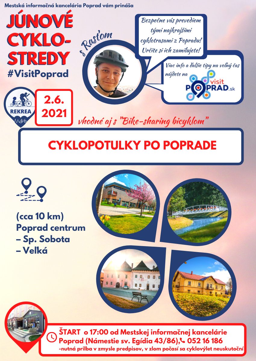 Júnová CYKLO-STREDA – Cyklopotulky po Poprade