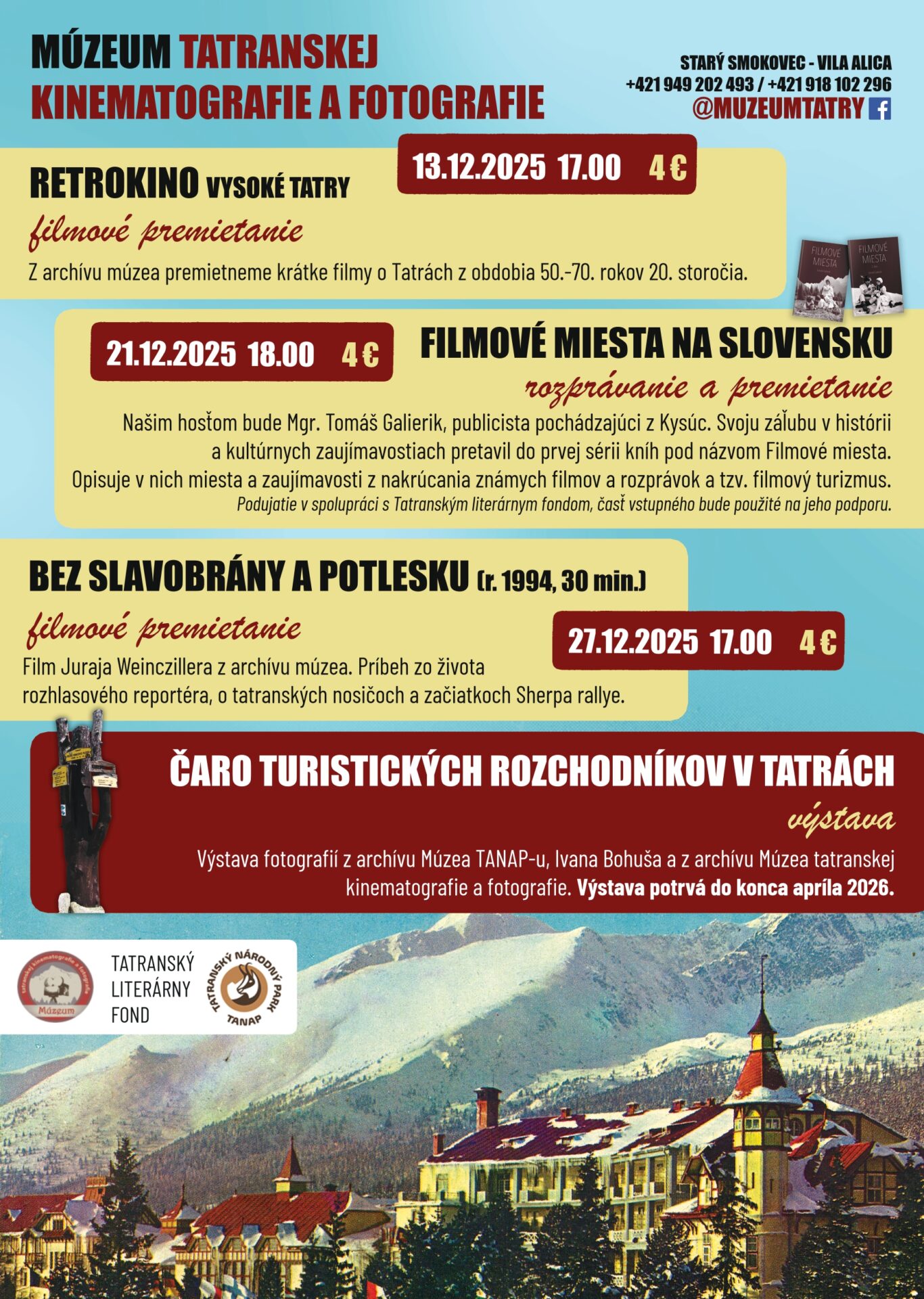Rozprávanie a premietanie FILMOVÉ MIESTA NA SLOVENSKU