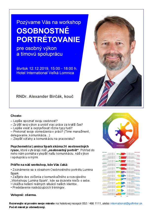 Workshop Osobnostné portrétovanie