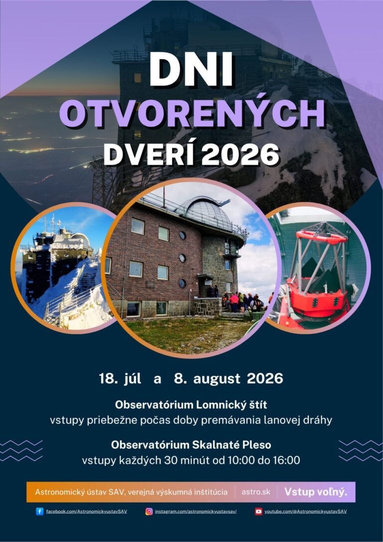 DNI OTVORENÝCH DVERÍ NA ASTRONOMICKÝCH OBSERVATÓRIÁCH V TATRÁCH