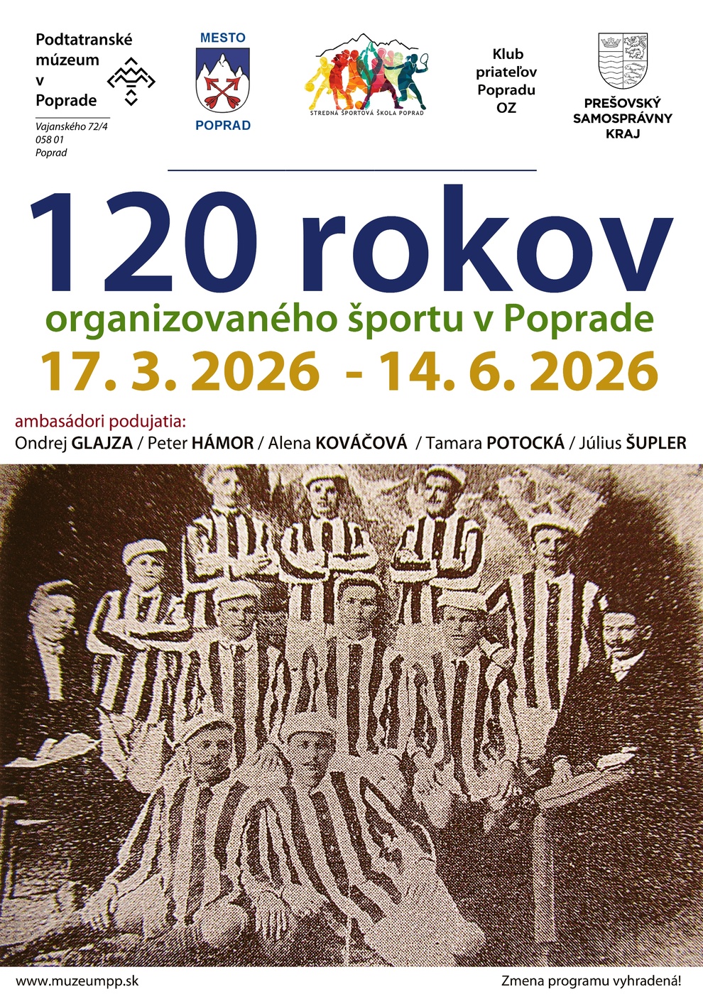 Výstava 120 rokov organizovaného športu v Poprade