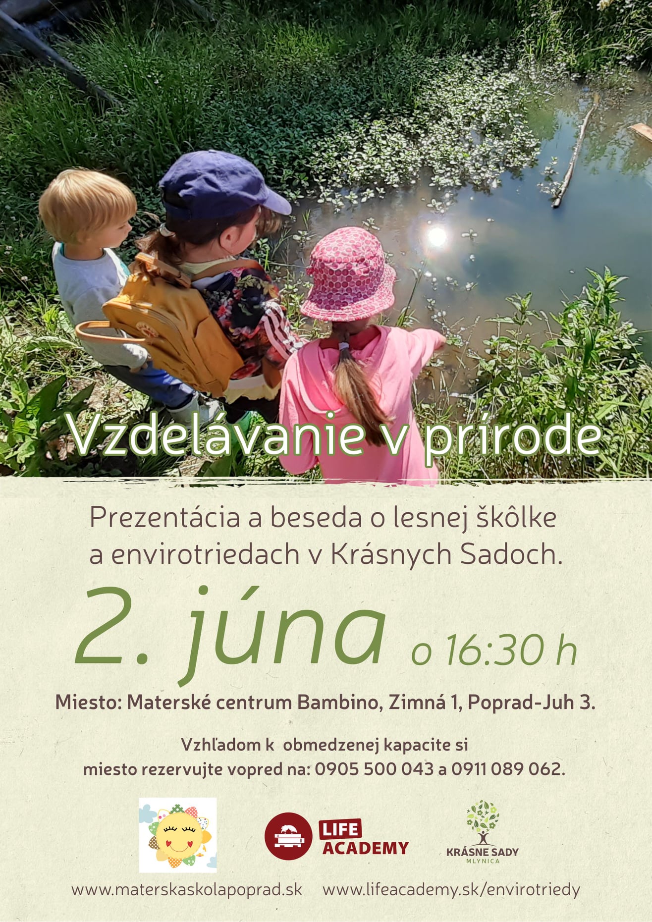 Prezentácia a beseda o lesnej škôlke a envirotriedach v Krásnych sadoch