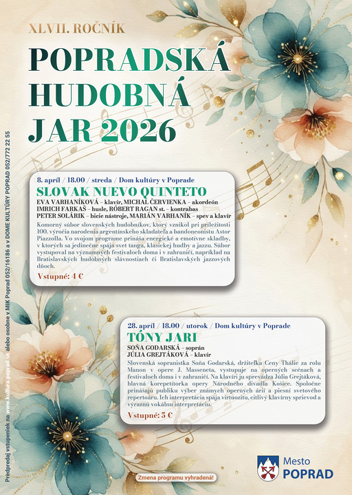 Popradská hudobná jar 26- Tóny jari