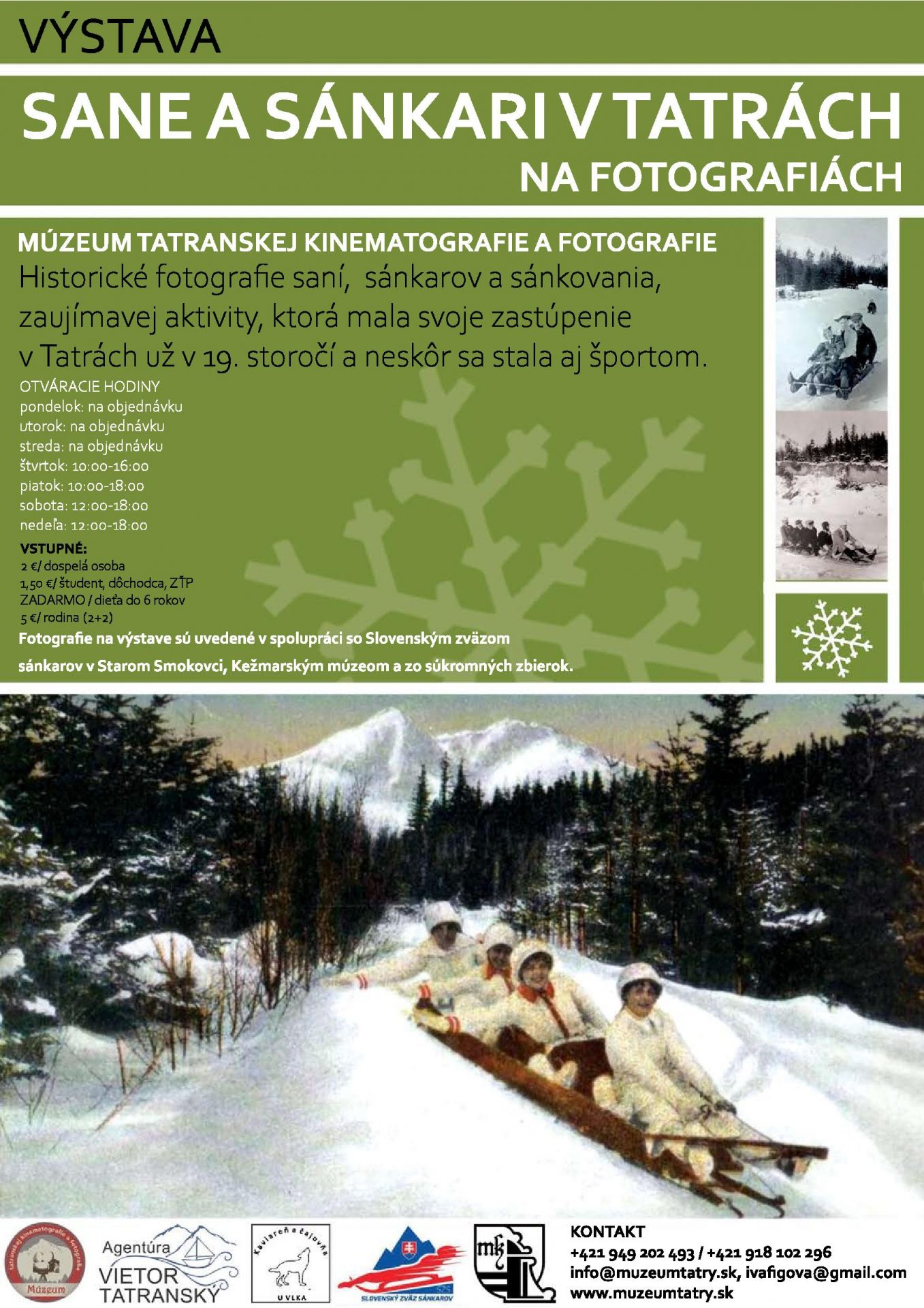Sane a sánkari v Tatrách na fotografiách